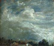 John Constable Cloud Study over a horizon of trees Sweden oil painting artist